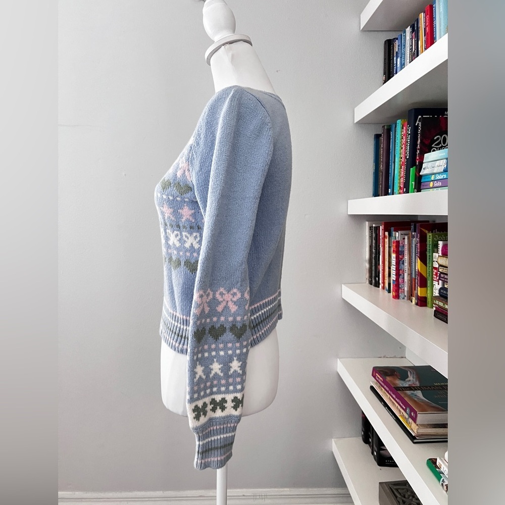 Loveshackfancy Blue And Pink Patterned Sweater - image 6